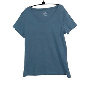 Noble Outfitters Blue V-Neck Tee Women’s XL Soft Stretch Cotton Blend Shirt